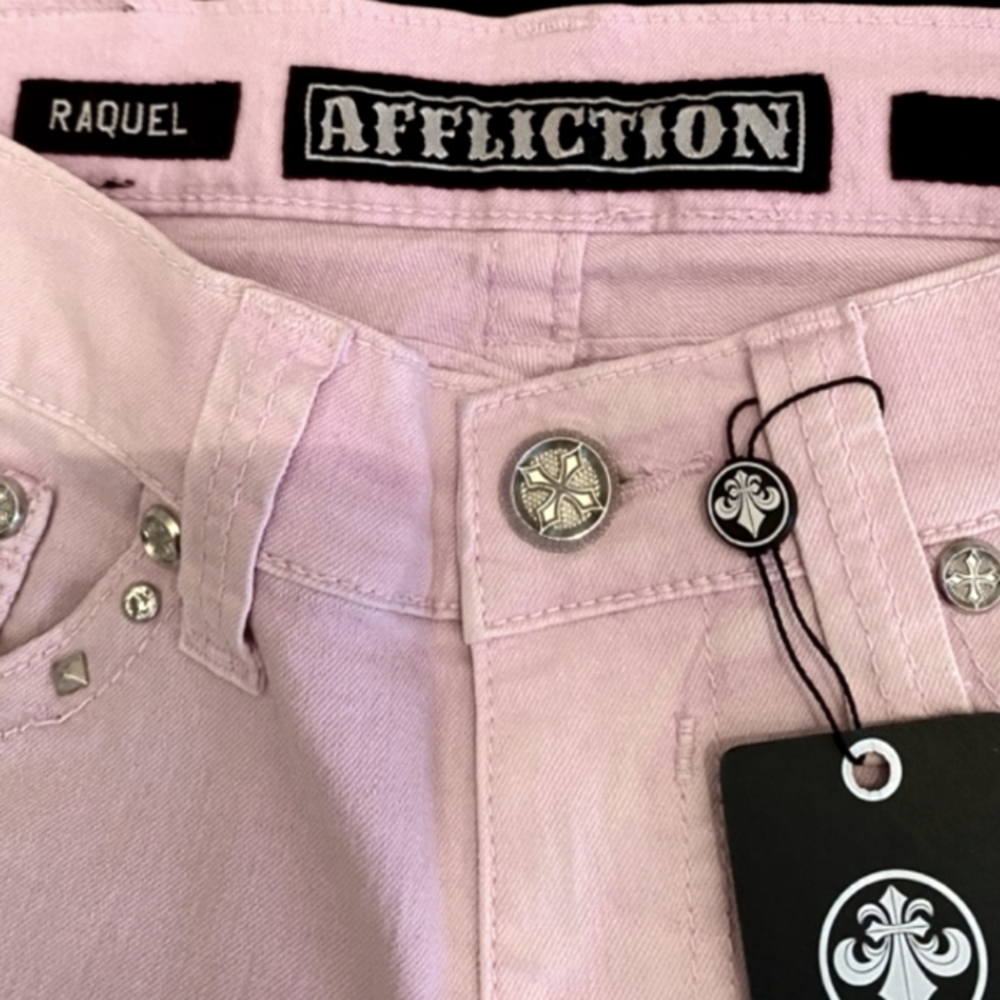 NWT Women's Affliction Raquel Maxine Pink Skinny Jeans - Picture 2 of 16